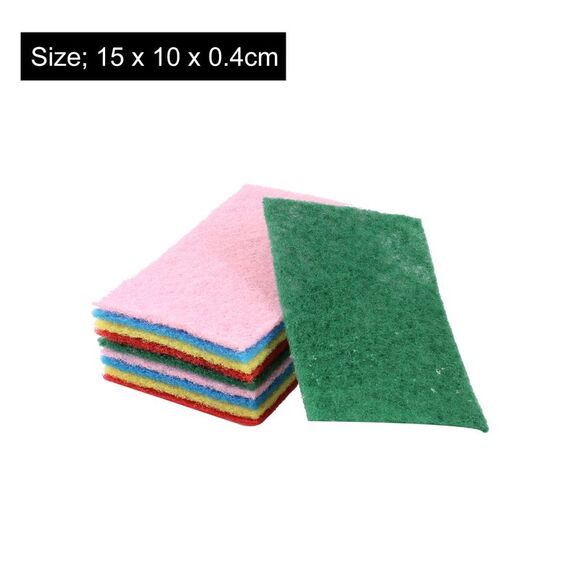 Rectangle Sponge Bowl Dish Scrub Cleaning Pad 10 Pcs Colors - Picture 2 of 5
